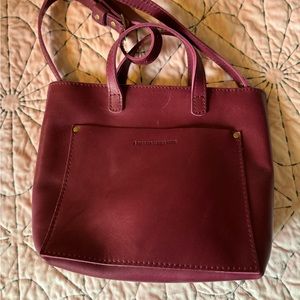 Portland Leather Mini Cross Body Tote Boysenberry
